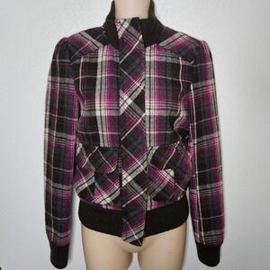 Aeropostale Plaid Bomber Jacket‎ Full Zip